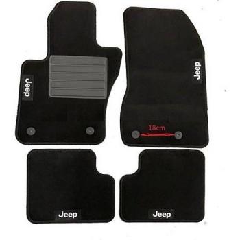 Set di 4 tappetini moquette Jeep Renegade con loghi separati da 18 cm