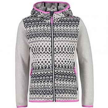 CMP Fleece Jacket con cappuccio per Bambina, Bone-Bianco, 116
