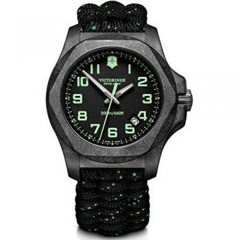 I.N.O.X. Carbon 43mm Herrenuhr black dial, black paracord strap