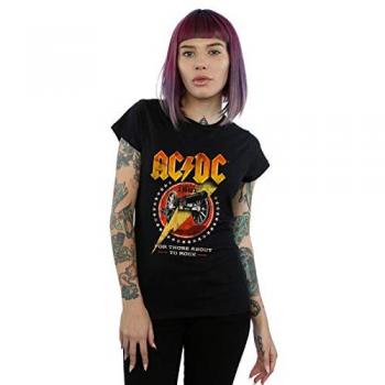 Top Negro AC/DC 80's Femme Rock
