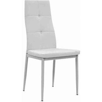 2 White Faux Leather Dining Chairs