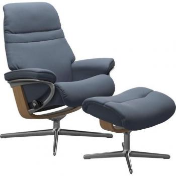 Stressless® Relaxsessel »Sunrise«, Cross Base, blau (sparrow blau paloma)