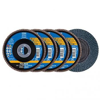 Pferd Polifan Fächerscheiben Set Pfc 125 Konisch Z40/60/80/120 Psf Steelox Für Stahl/edelstahl