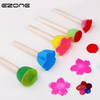 EZONE 5PCS Educational Painting Brushes for Kindergarten