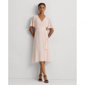 Lauren Ralph Lauren Damen Midikleid 'ABEL', Wickel-Optik, Größe 44
