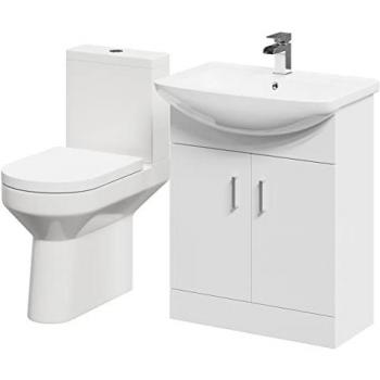 Neiva 650 mm Two‑Door Vanity & Comfort Height Bathroom Combo – White