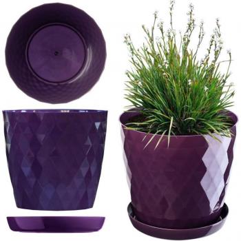 Vaso Moderno Kadax in Plastica con Sottovaso 14 cm