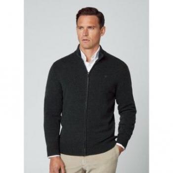 Prenda de abrigo Hackett para hombre de lana Lambswool Fzip en color azul marino