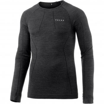 Falke Wool-Tech Manga Larga Camisa para Hombres en Negro y Talla L