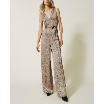 Mono de raso beige Twinset para mujer