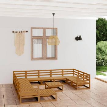 VidaXL Patio Furniture, 13-Piece Lounge Set in Solid Pine Wood
