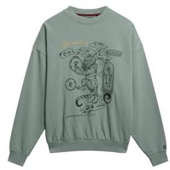 Women's Superdry Tokyo Narrative Light Jade Green Oversized Top