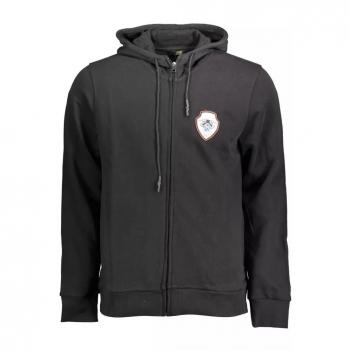 Cavalli Class Black Cotton Zip Sweatshirt
