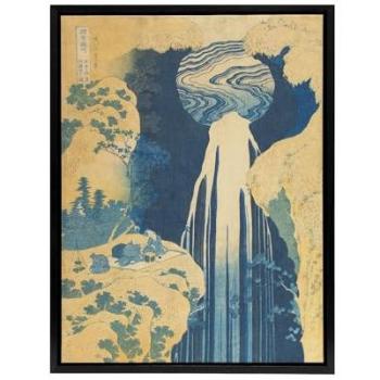 Katsushika Hokusai: Amida Falls in Blue – 12” × 16” Framed Print