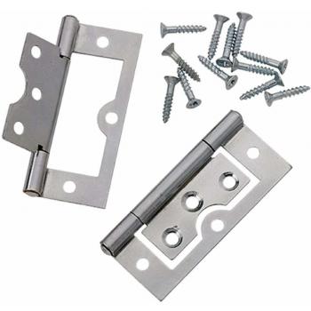 Merriway 3 Inch Bright Zinc Plated Flush Hinge