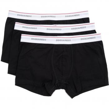 Boxer DSQUARED2 con Fascia Logata Nera – 3 pezzi