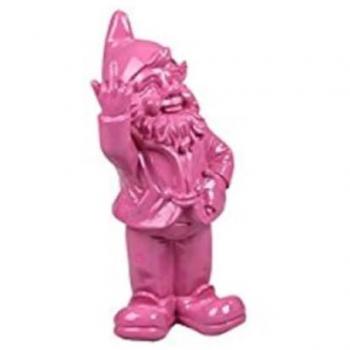 Statuette F*ck Nain de Jardin – 16×12×32 cm, couleur fuchsia