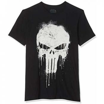 Punisher Skull Graphic T-Shirt – 2XL (White in Black)