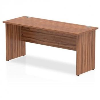 Impulse 1600 x 600mm Straight Office Desk Walnut Top Panel End Leg