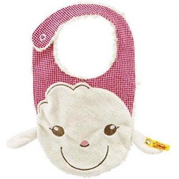 Steiff Lambaloo‑Baby-Lätzchen 27 cm (creme/rot) – Artikel 241055