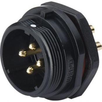 Conector Macho Circular 2 Vías IP68 para Instalación en Panel