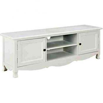 Meuble TV Armoire HiFi Blanc 120x30x40 cm