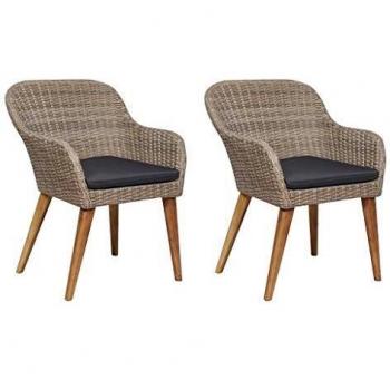 Set de chaises d’extérieur à la résine tressée Acacia – 2 pièces