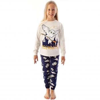 Pijama largo para chicas Harry Potter con Hedwig, color blanco, manga larga; 10‑11 años