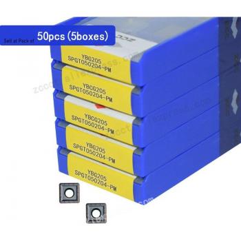 50pcs ZCC SPGT050204 -PM YBG205 Indexable Boring Inserts