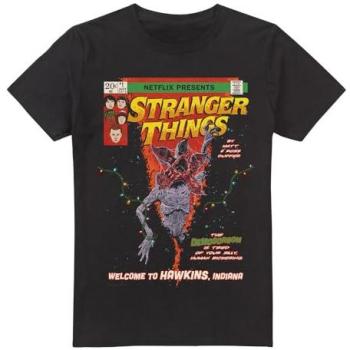 Hawkins Comic Shirt – T‑shirt noir manches courtes L