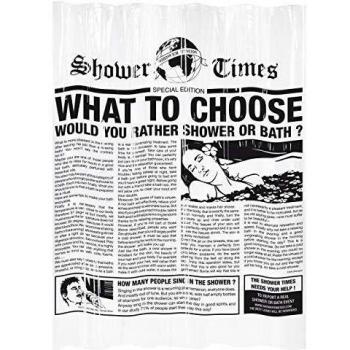 Cortina de Ducha Gelco Gazette 180 x 200 cm Negro PEVA
