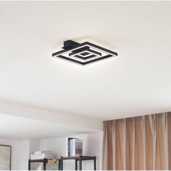 Lindby LED Deckenleuchte Madamo (Modern) in Schwarz aus Aluminium (2 flammig)