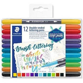 Rotulador Staedtler 3004 Doble Punta Hand Lettering, estuche de 12 unidades