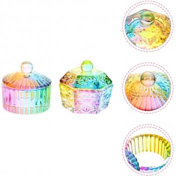 Vaso de cristal con tapa para manicura