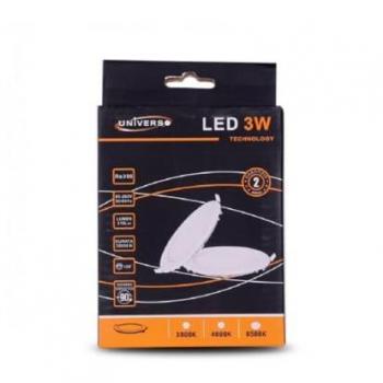 Pannello LED Slim Incasso Rotondo 3W PVC Bianco Caldo