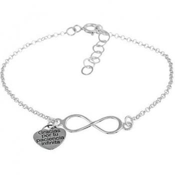Córdoba Jewels Pulsera de Plata Ley 925 Gracias por tu Paciencia Infinita