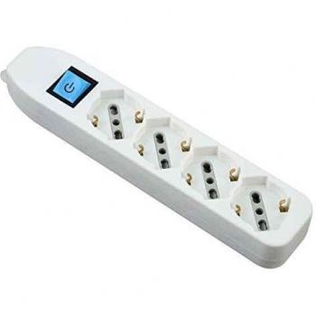 Multiprise 4P Bip/Sch + Interrupteur Câble Blanc Fig.9