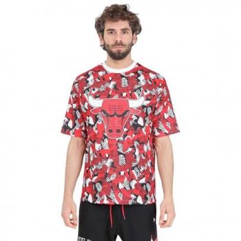 Nuova Era T-shirt Chicago Bulls Rosso Oversize L