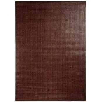 Pavimento Intrecciato in Pelle 55x85cm Marrone Scuro