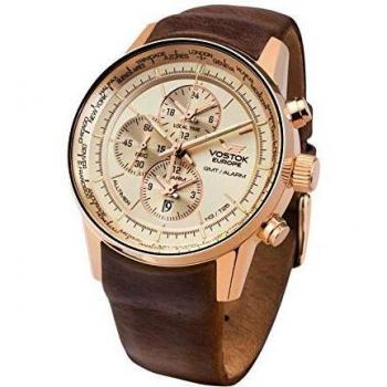 Herrenuhr Limousine Vostok Europe Alltimer Trigalights YM26‑565B294 – Braun & Streifen