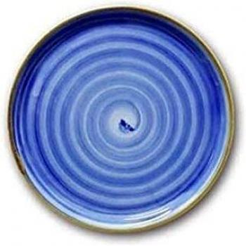 Saturnia Piatto Pizza Circus Blu Model 33 cm con sottopiatto e set di 6 pezzi in porcellana