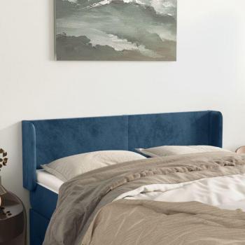 Cabecero Elegante de Terciopelo Azul Jinlefu