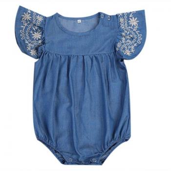 Baby Girls Summer Denim Romper 0-24M