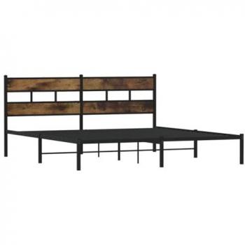 VidaXL Metallbett ohne Matratze Räuchereiche 200 x 200 cm