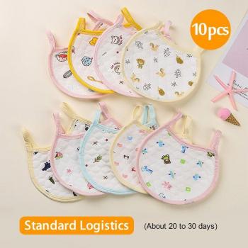 10PCS Cotton Baby Bibs 3D Thickening for Newborns