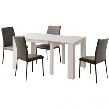 Comedor Compacto Extensible, 4 Sillas Color Neutro