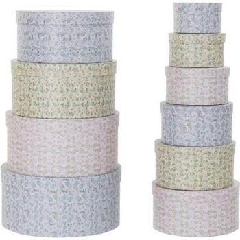 Caja de Cartón Decorativa Redonda DKD Home Decor (37.5 x 37.5 x 18 cm) (10 pcs)