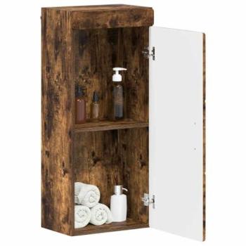TULUM – Armoire Murale de Bains – Chêne Fumé – Vidaxl – Bois d'Ingénierie