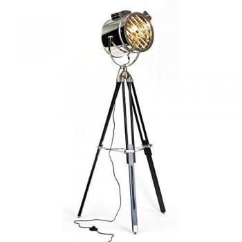 Lámpara de pie Cine tres patas negro/cromo
