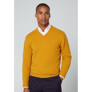 Hackett London para hombre. Jersey Lambswool V mostaza